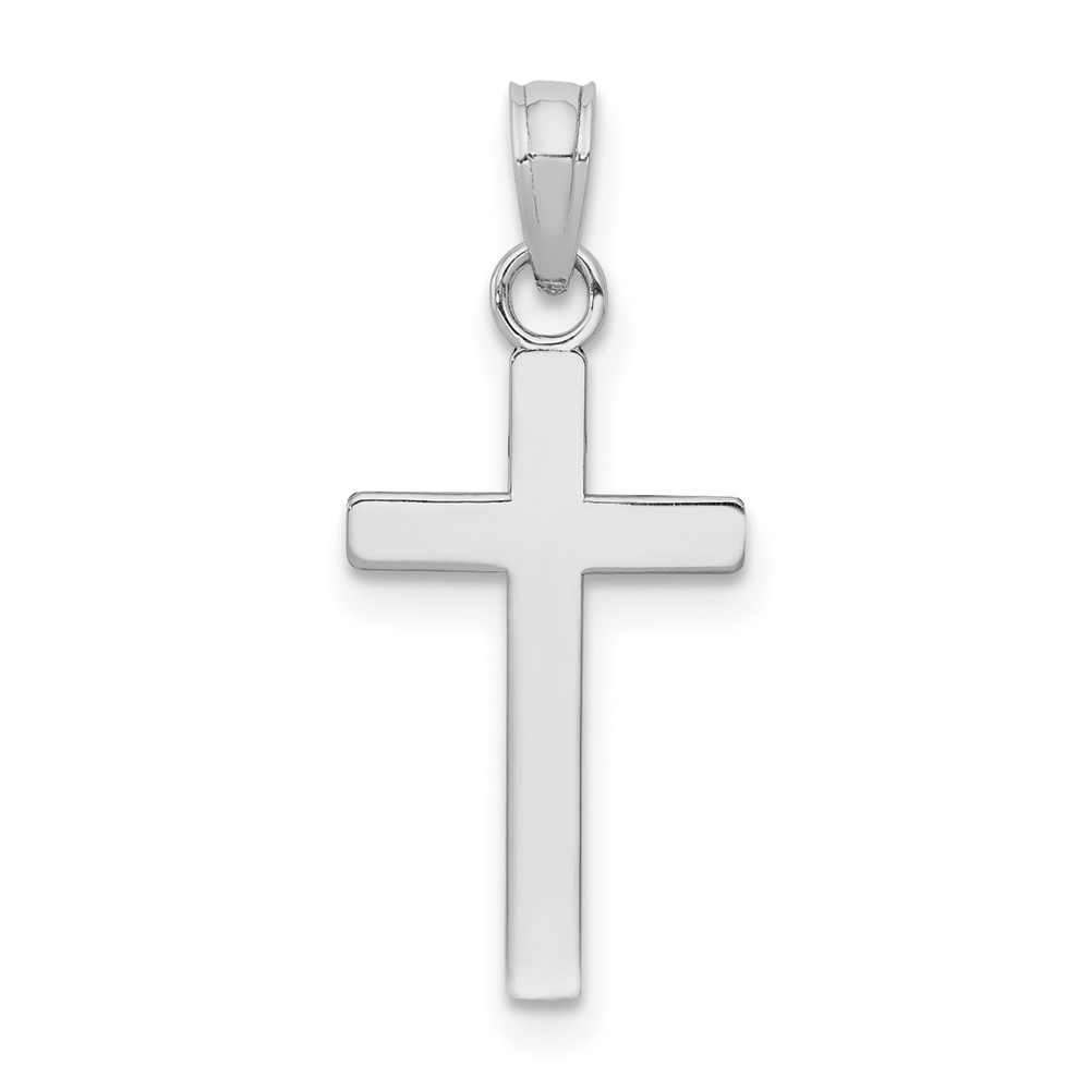 10K9578W.jpg 10k White Gold Polished Cross Pendant - Image 1