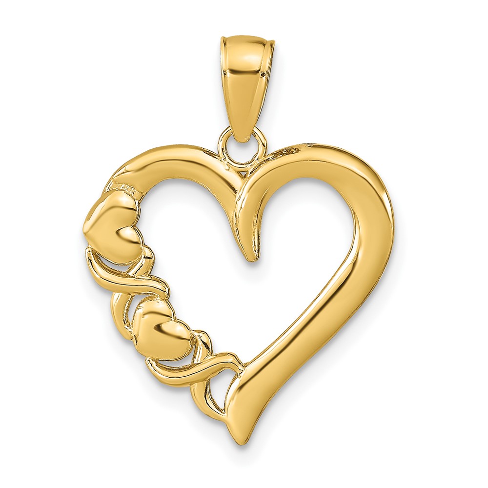 10K9596.jpg 10K Polished Heart and X Pendant - Image 1
