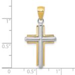 10k Two-tone Polished Cross Pendant - Image 2