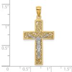 10k Two-tone Crucifix Pendant - Image 2