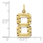 10ky Casted Large Diamond Cut Number 8 Charm - Image 4