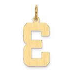 10k Large Polished Number 3 Charm - Image 4