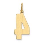 10k Large Polished Number 4 Charm - Image 4