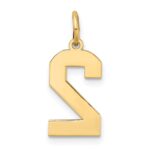 10k Medium Satin Number 2 Charm - Image 4