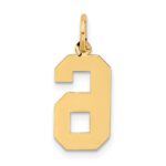 10k Medium Satin Number 6 Charm - Image 4