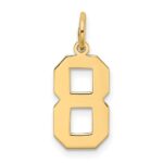 10k Medium Satin Number 8 Charm - Image 4