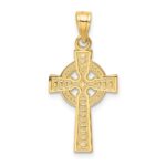 10k Reversible GOD IS LOVE Celtic Cross Pendant - Image 3