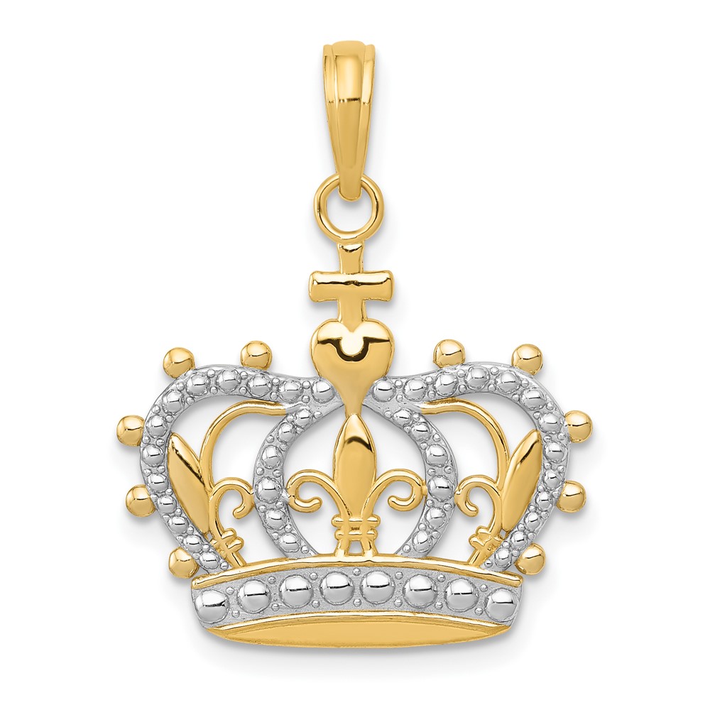 10M2855.jpg 10K W/Rhodium Crown Pendant - Image 1