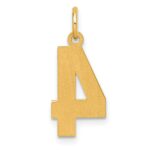 10ky Casted Medium Diamond-cut Number 4 Charm - Image 4