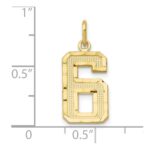 10ky Casted Medium Diamond-cut Number 6 Charm - Image 3