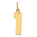 10k Medium Polished Number 1 Charm