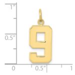 10k Medium Polished Number 9 Charm - Image 3