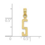 10K Number 5 Block Charm - Image 3