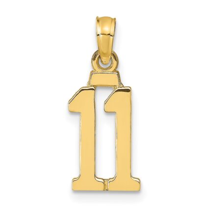 10K Number 11 Pendant