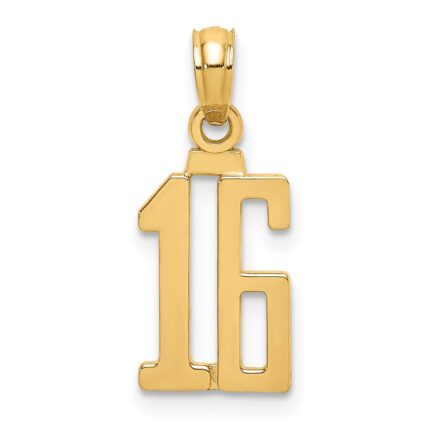 10K Number 16 Pendant
