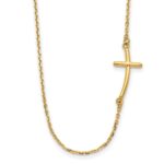 10k Small Sideways Curved Cross Necklace