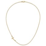 10k Small Sideways Curved Cross Necklace - Image 5