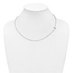 10k White Gold Small Sideways Curved Cross Necklace - Image 4