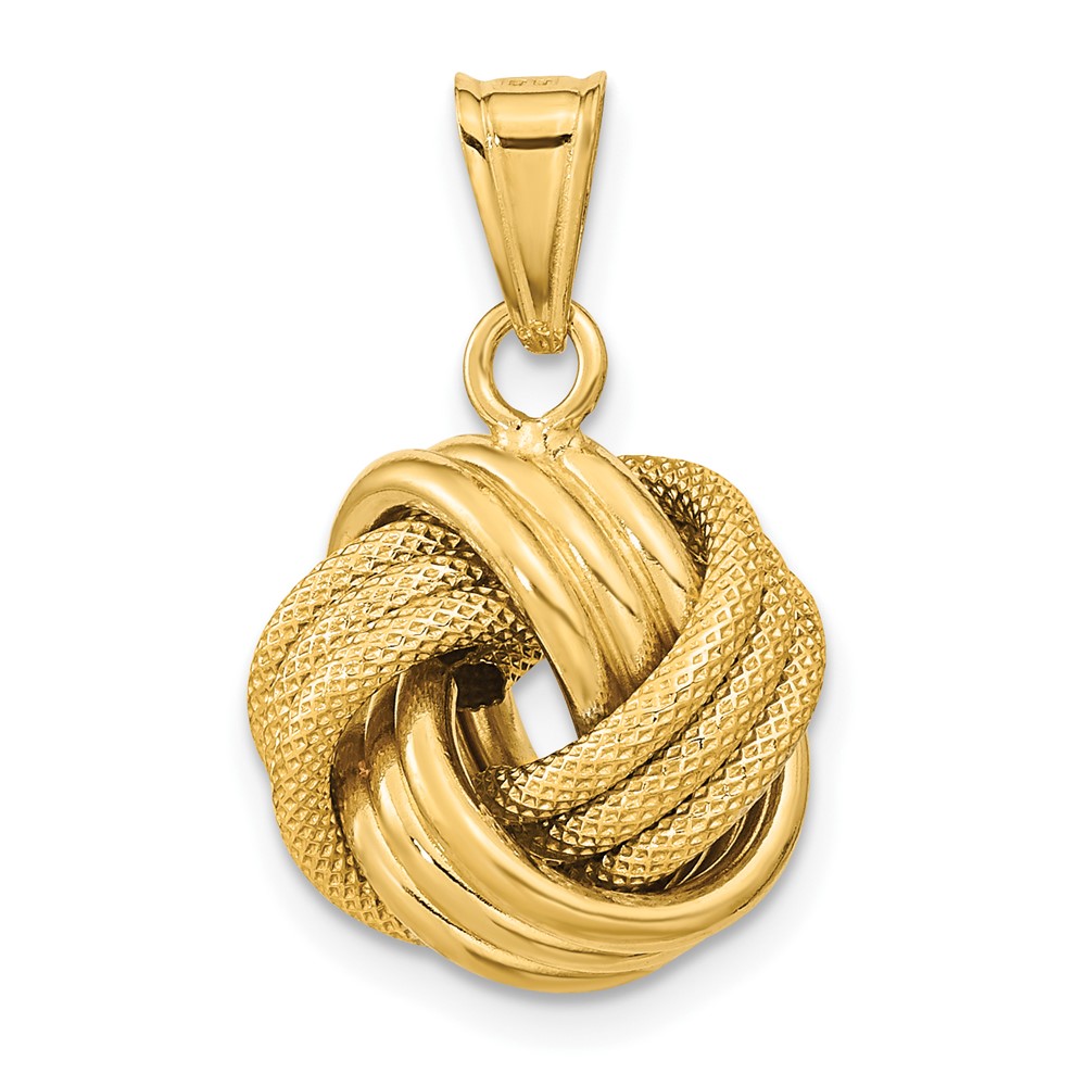 10SF2478.jpg 10k Polished Textured Love Knot Pendant - Image 1