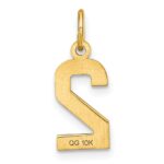 10ky Casted Small Diamond-cut Number 2 Charm - Image 4