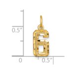 10ky Casted Small Diamond-cut Number 6 Charm - Image 3