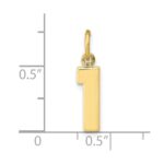 10k Small Polished Number 1 Charm - Image 3