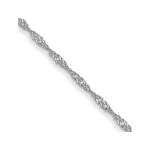 14K White Gold Carded 1mm Singapore with Spring Ring Clasp Chain