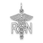 10k White Gold Registered Nurse Charm