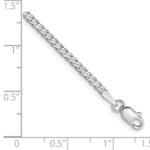 10k WG 2.2mm Flat Beveled Curb Chain Anklet - Image 2