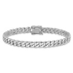 10k WG 6.8mm Hand-polished Flat Beveled Curb Link Bracelet - Image 4