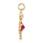10k July Girl Birthstone Charm - Image 2
