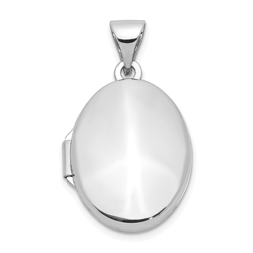 10XL206.jpg 10k White Gold Polished Oval Locket - Image 1