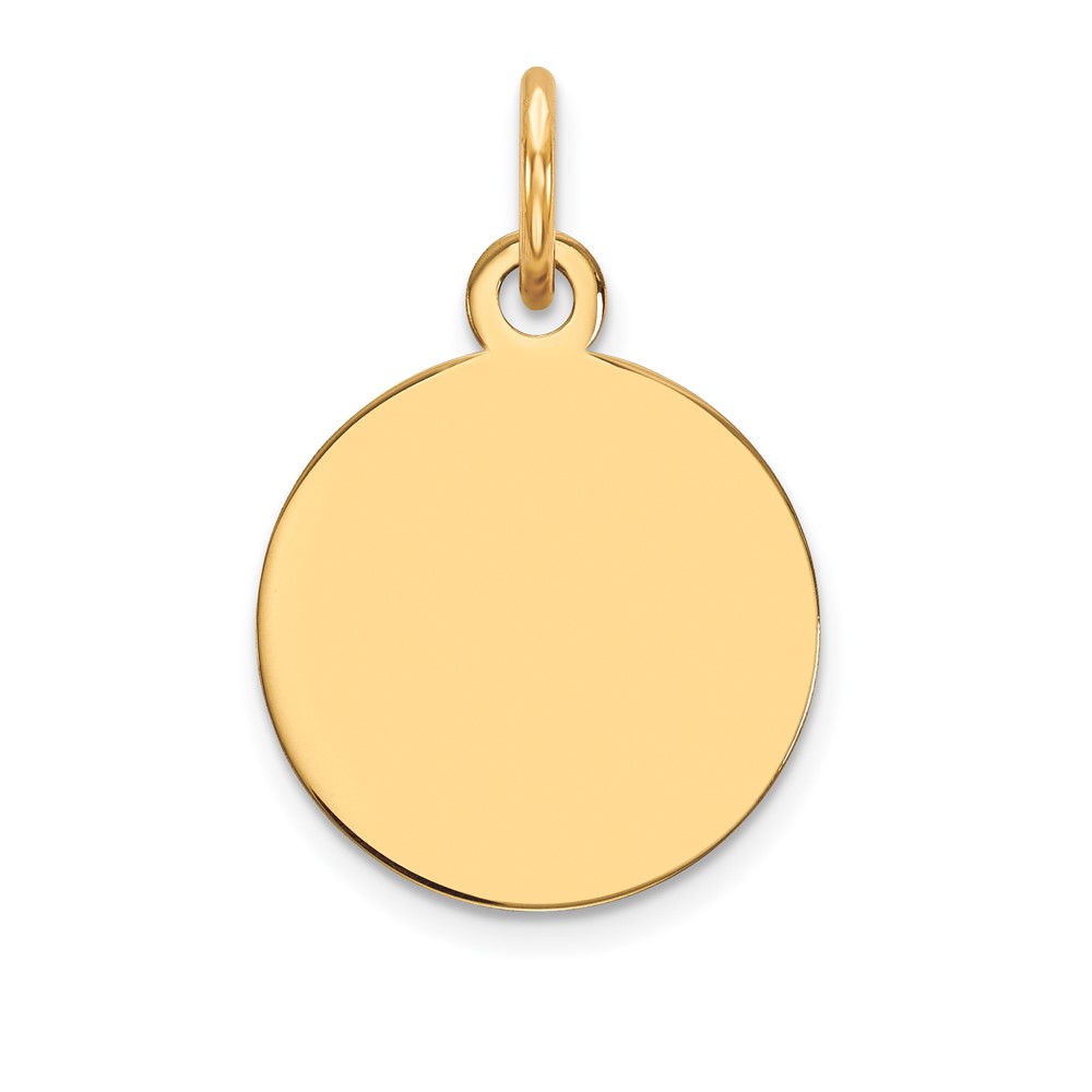 10XM135-1.jpg 10K Plain .018 Gauge 12.75x12.75mm Circular Engravable Disc Charm - Image 1