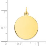 10K Plain .018 Gauge 19x19mm Circular Engravable Disc Charm - Image 2