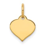 10k Plain .018 Gauge 9.6x8.4mm Heart Disc Charm