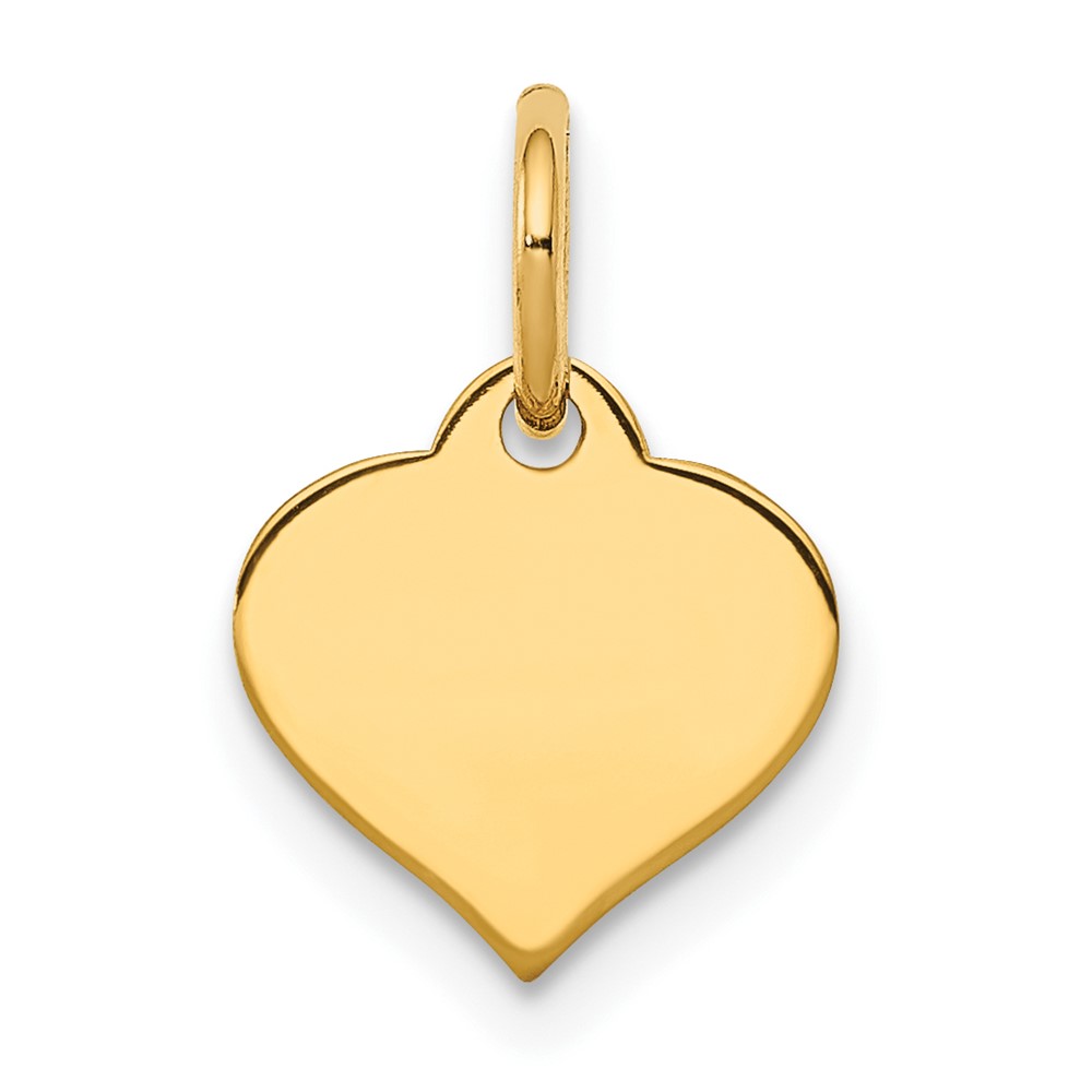 10XM525-1.jpg 10k Plain .018 Gauge 9.6x8.4mm Heart Disc Charm - Image 1