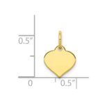 10k Plain .013 Gauge 9.6x8.4mm Heart Disc Charm - Image 2