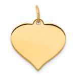 10k Plain .013 Gauge 16.8x14.8mm Heart Disc Charm