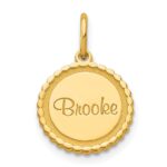 10k Yellow Gold Scalloped Disc with Name Charm