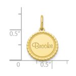 10k Yellow Gold Scalloped Disc with Name Charm - Image 2