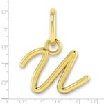 10KY Upper case Letter U Initial Charm - Image 2