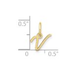 10KY Upper case Letter V Initial Charm - Image 4