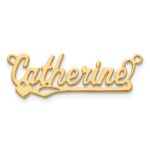 10k Yellow Gold Polished Heart Name Plate - Image 4