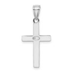 10k White Gold Polished Cross Pendant - Image 4