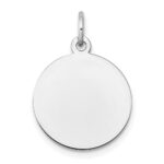 10K White Gold Plain .013 Gauge 12.75x12.75mm Circular Engravable Disc Charm