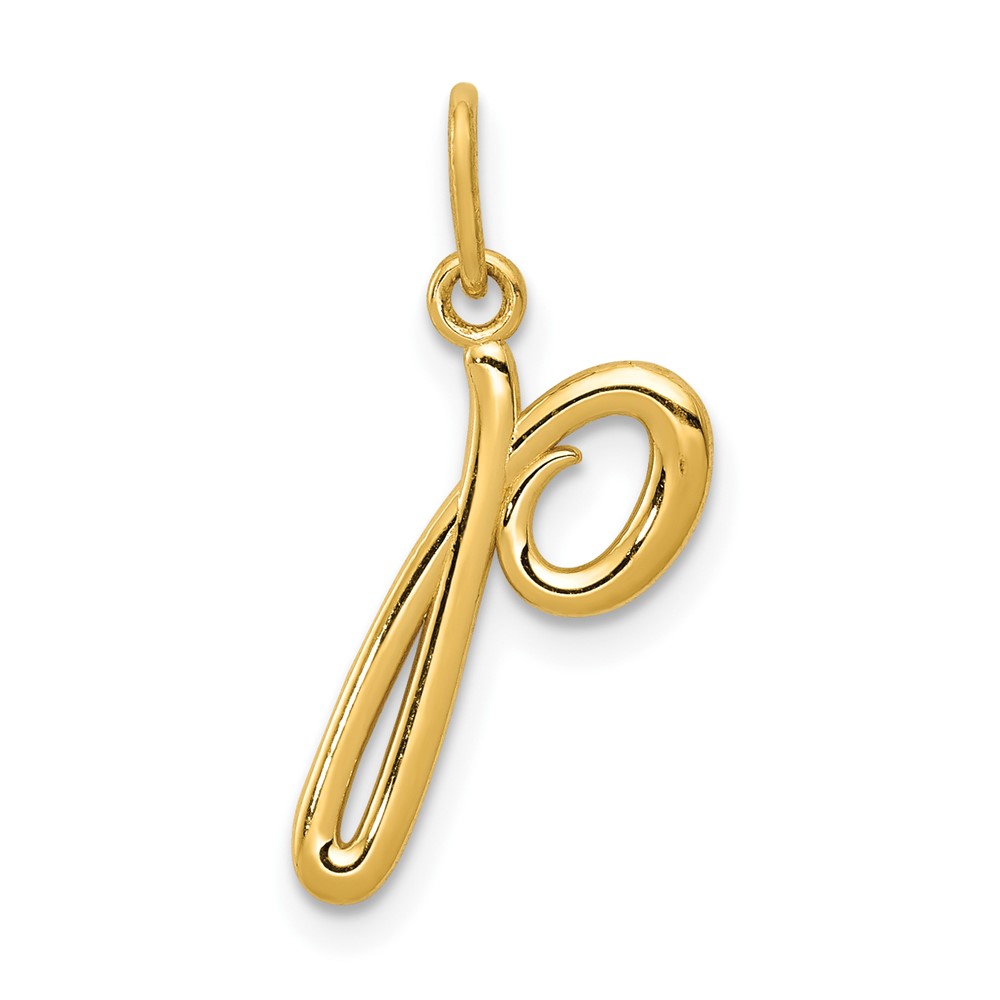 10YC1060P.jpg 10k Yellow Gold Letter p Initial Charm - Image 1