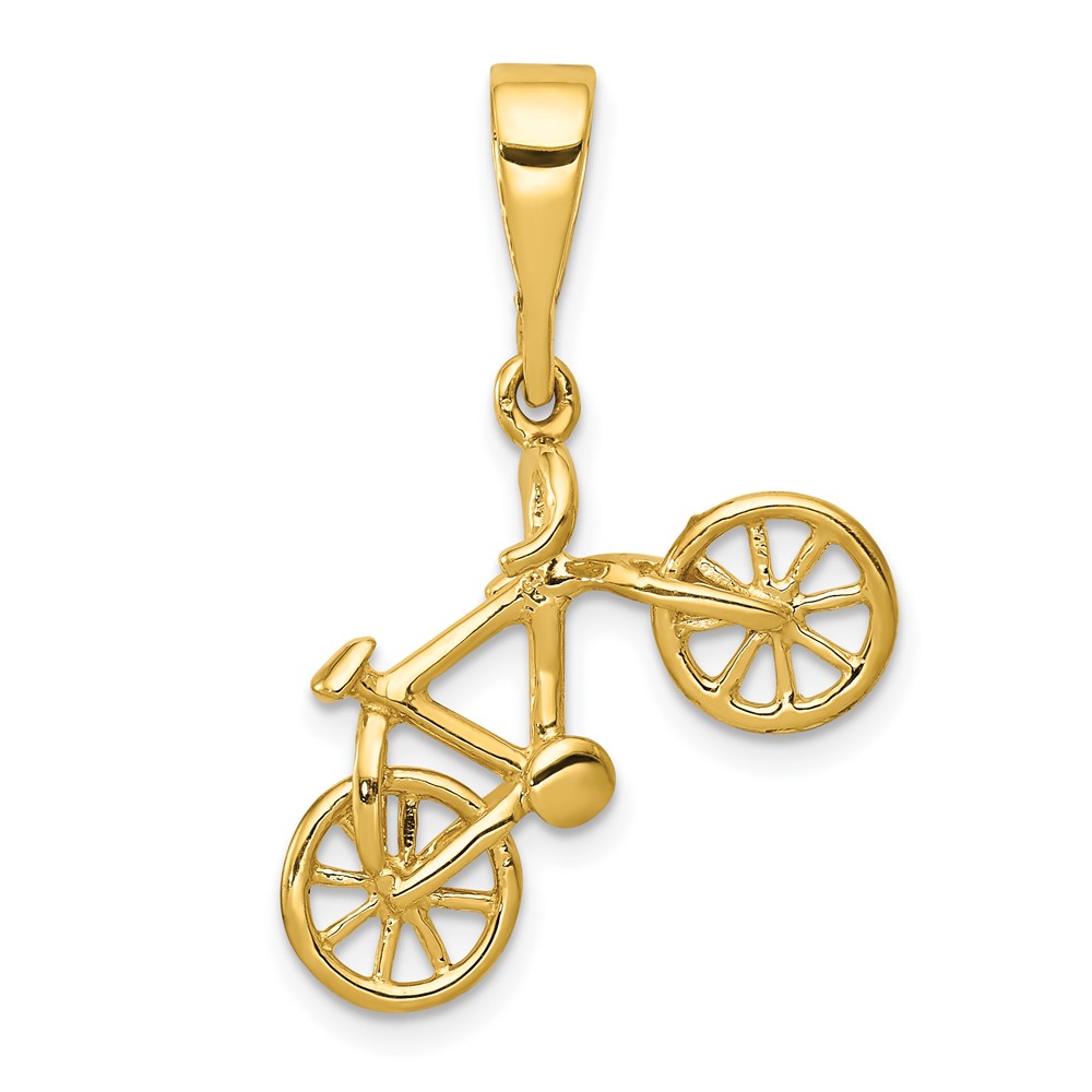 10YC1255.jpg 10kt Yellow Gold Polished Bicycle Pendant - Image 1