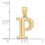10K Polished Etched Letter P Initial Pendant - Image 4