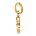 10K and Rhodium Diamond Initial B Pendant - Image 2