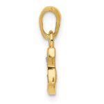 10K and Rhodium Diamond Initial C Pendant - Image 2